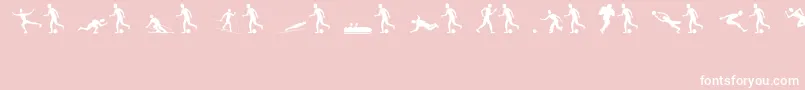 SportsfiguresRegular-Schriftart – Weiße Schriften auf rosa Hintergrund