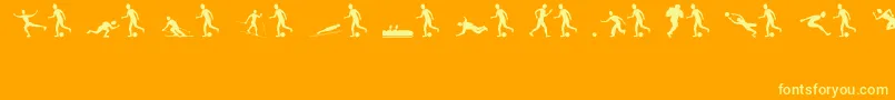 SportsfiguresRegular Font – Yellow Fonts on Orange Background