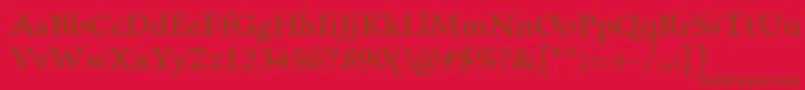 BriosoproMediumcapt Font – Brown Fonts on Red Background
