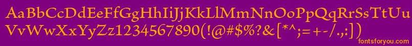 Police BriosoproMediumcapt – polices orange sur fond violet