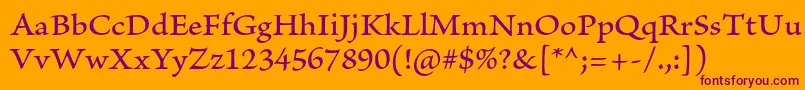 BriosoproMediumcapt Font – Purple Fonts on Orange Background