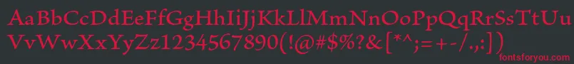 BriosoproMediumcapt Font – Red Fonts on Black Background
