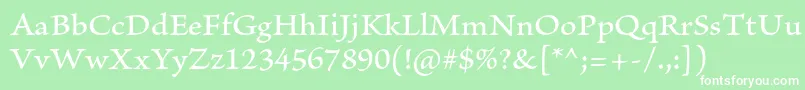 BriosoproMediumcapt Font – White Fonts on Green Background