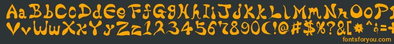 フォントBharaticFont – 黒い背景にオレンジの文字