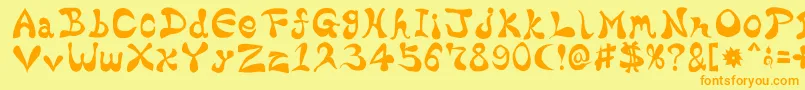 BharaticFont Font – Orange Fonts on Yellow Background