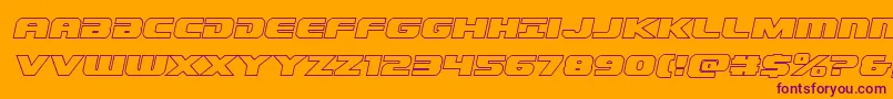 Fonte Dekarangeroutital – fontes roxas em um fundo laranja