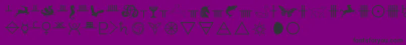 Celticastrologer-Schriftart – Schwarze Schriften auf violettem Hintergrund