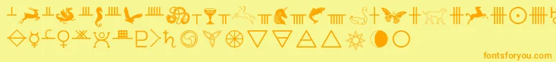 Celticastrologer Font – Orange Fonts on Yellow Background