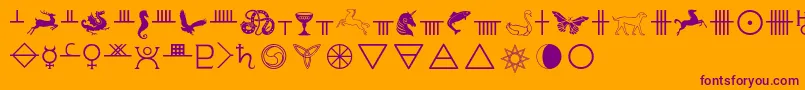 Celticastrologer Font – Purple Fonts on Orange Background