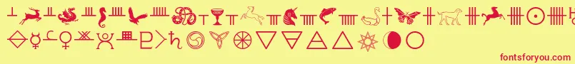 Celticastrologer Font – Red Fonts on Yellow Background