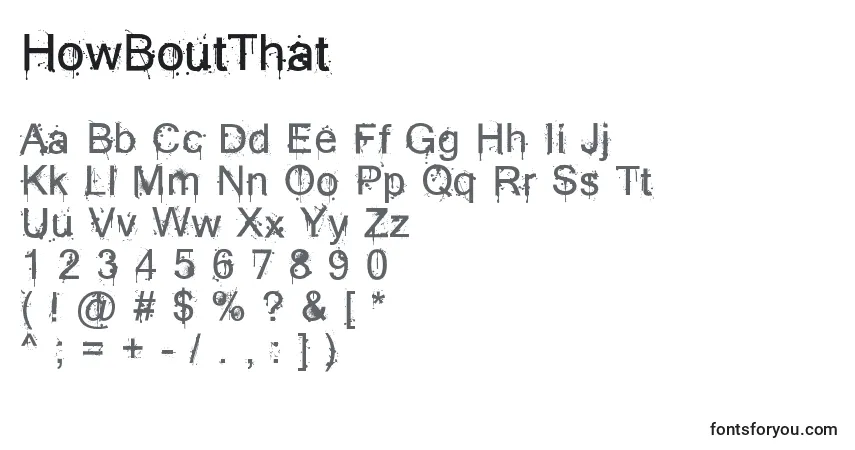 Schriftart HowBoutThat – Alphabet, Zahlen, spezielle Symbole