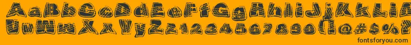 OverrideDsg-Schriftart – Schwarze Schriften auf orangefarbenem Hintergrund