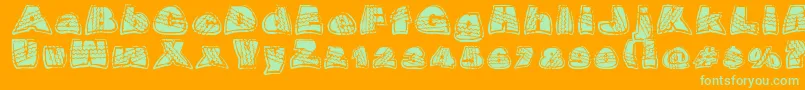 fuente OverrideDsg – Fuentes Verdes Sobre Fondo Naranja