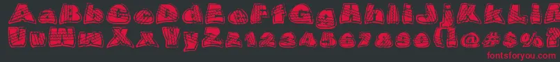 フォントOverrideDsg – 黒い背景に赤い文字