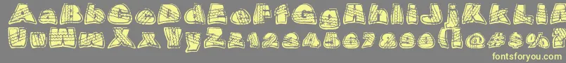 OverrideDsg-fontti – keltaiset fontit harmaalla taustalla