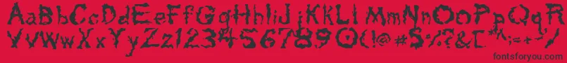 Tarpits-Schriftart – Schwarze Schriften auf rotem Hintergrund