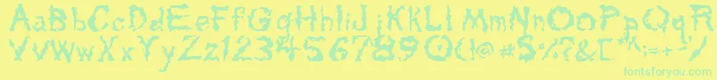Tarpits Font – Green Fonts on Yellow Background
