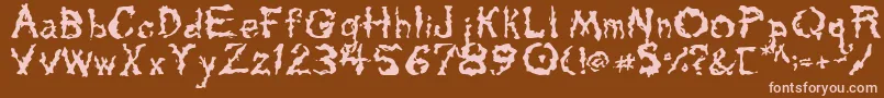 Tarpits Font – Pink Fonts on Brown Background
