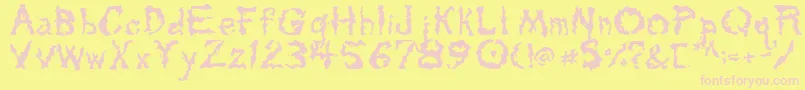 Tarpits Font – Pink Fonts on Yellow Background