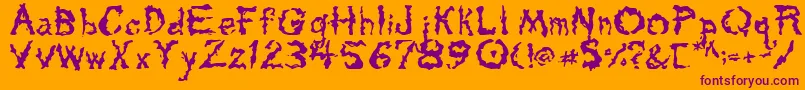Tarpits Font – Purple Fonts on Orange Background