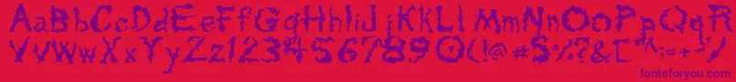 Tarpits-Schriftart – Violette Schriften auf rotem Hintergrund