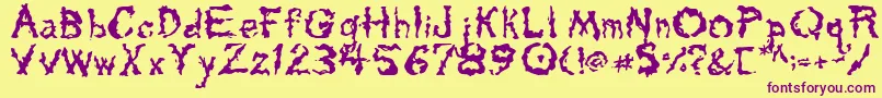 Tarpits Font – Purple Fonts on Yellow Background