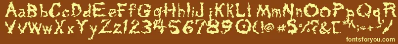 フォントTarpits – 黄色のフォント、茶色の背景