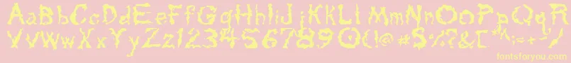 Tarpits-Schriftart – Gelbe Schriften auf rosa Hintergrund