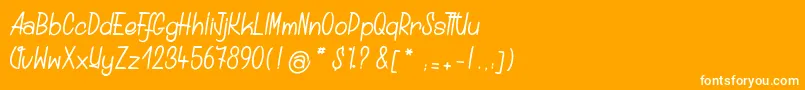 Distillated-Schriftart – Weiße Schriften auf orangefarbenem Hintergrund
