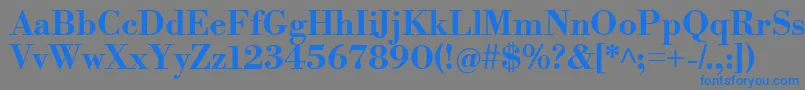 フォントLibrebodoniBold – 灰色の背景に青い文字