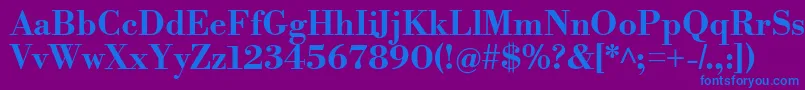 フォントLibrebodoniBold – 紫色の背景に青い文字