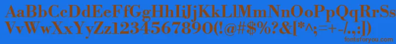 Шрифт LibrebodoniBold – коричневые шрифты на синем фоне