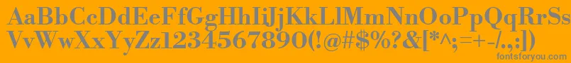 フォントLibrebodoniBold – オレンジの背景に灰色の文字