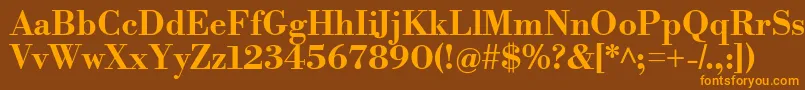 Шрифт LibrebodoniBold – оранжевые шрифты на коричневом фоне