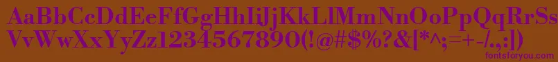 LibrebodoniBold Font – Purple Fonts on Brown Background