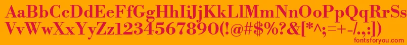 LibrebodoniBold Font – Red Fonts on Orange Background