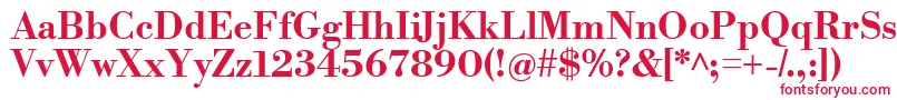 フォントLibrebodoniBold – 白い背景に赤い文字