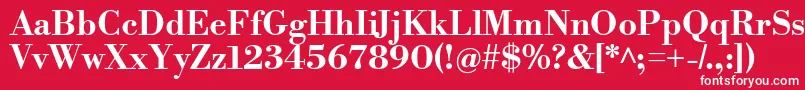 フォントLibrebodoniBold – 赤い背景に白い文字