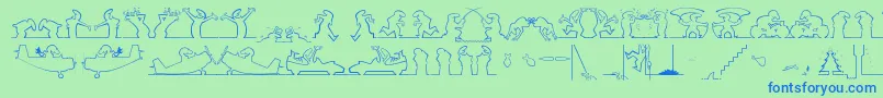Linea1 Font – Blue Fonts on Green Background