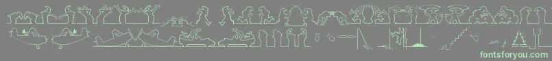 Linea1-fontti – vihreät fontit harmaalla taustalla