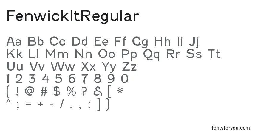 A fonte FenwickltRegular – alfabeto, números, caracteres especiais