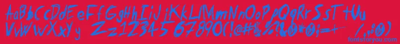 Tapeloop Font – Blue Fonts on Red Background