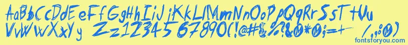 Tapeloop Font – Blue Fonts on Yellow Background