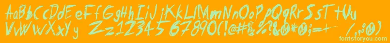 Tapeloop Font – Green Fonts on Orange Background