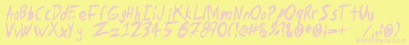 Tapeloop Font – Pink Fonts on Yellow Background