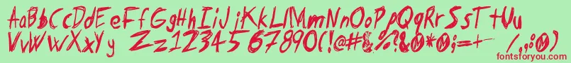 Tapeloop Font – Red Fonts on Green Background