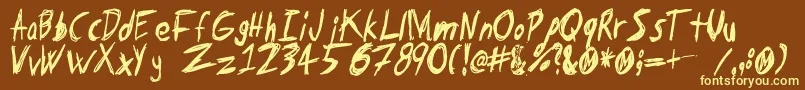 Tapeloop Font – Yellow Fonts on Brown Background