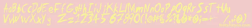 Tapeloop Font – Yellow Fonts on Pink Background