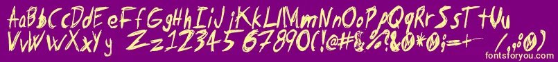 Tapeloop Font – Yellow Fonts on Purple Background