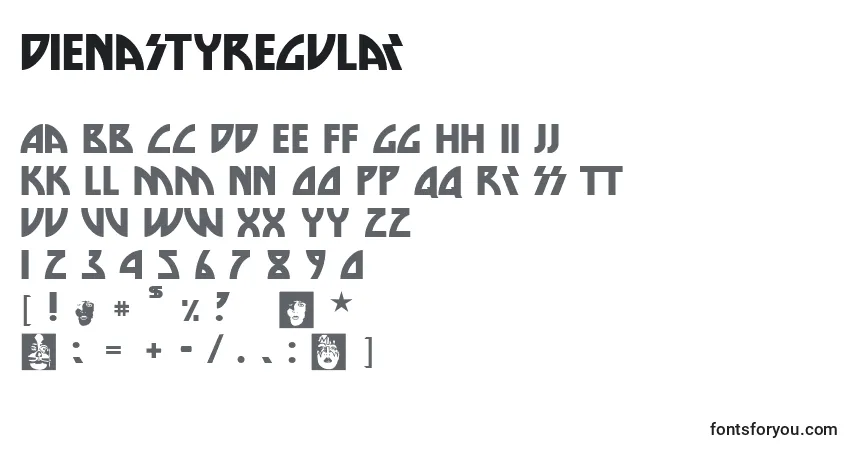 Czcionka DieNastyRegular – alfabet, cyfry, specjalne znaki